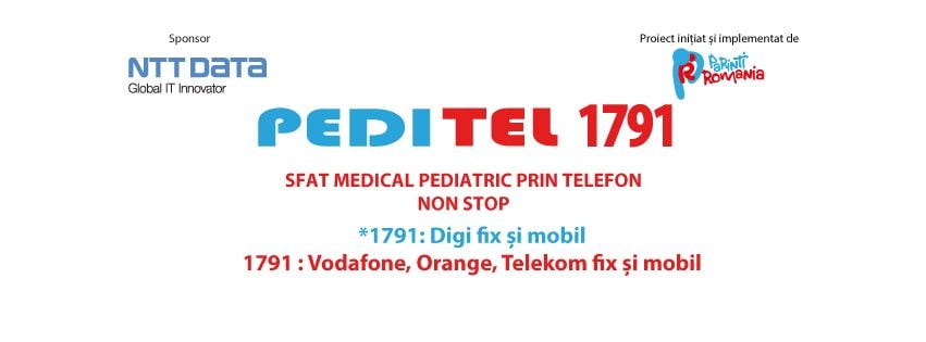 Serviciu medical de asistenta pediatrica GRATUITA, prin telefon, in regim non-stop. Peditel Romania | Demamici.ro